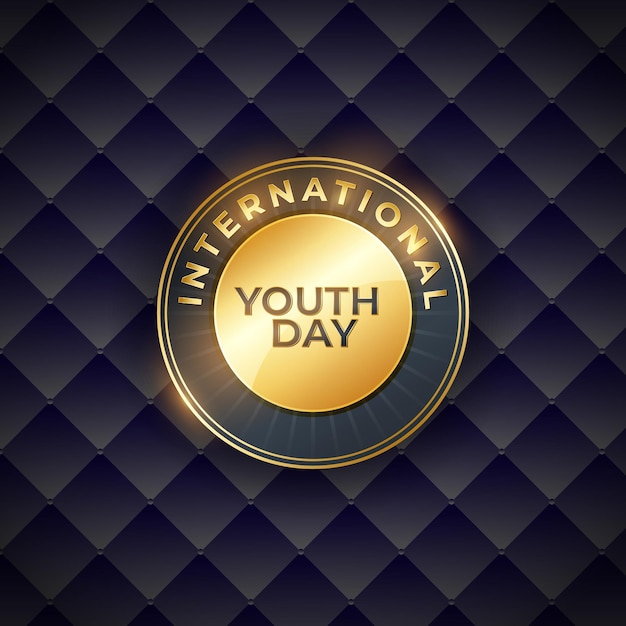 Vector golden youth day international emblem. suitable for elegant and charming youth day celebrations