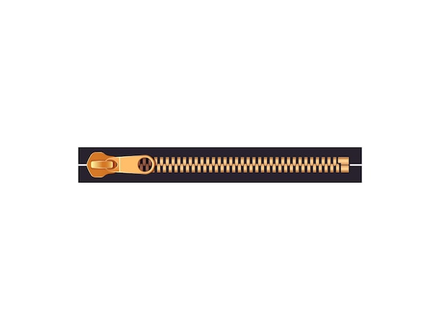 golden zipper vector illustration closed zipper design for jackets suits and apparel design