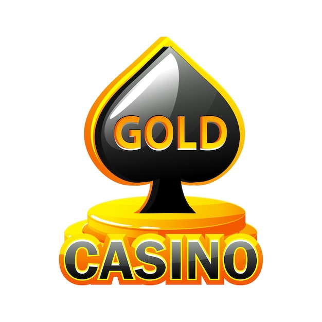 Вектор Золотисто-черный иконка для казино символ и логотип казино spade