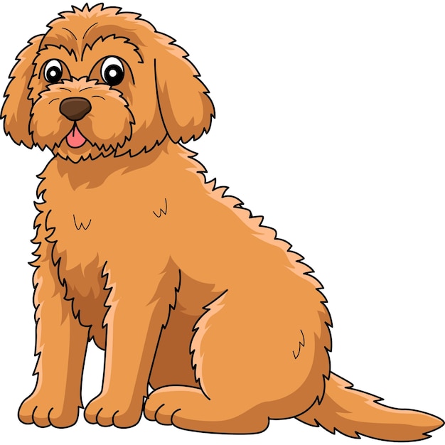 Goldendoodle cane cartone animato colorato clipart