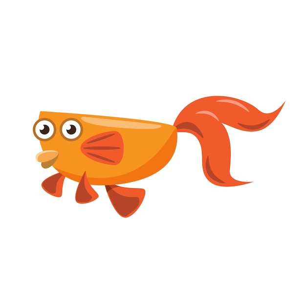 Vector goldfish cartoon character vector illustration