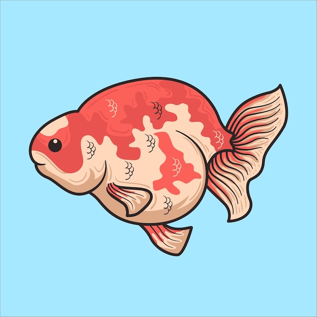 Vector goldfish character cartoon illustration