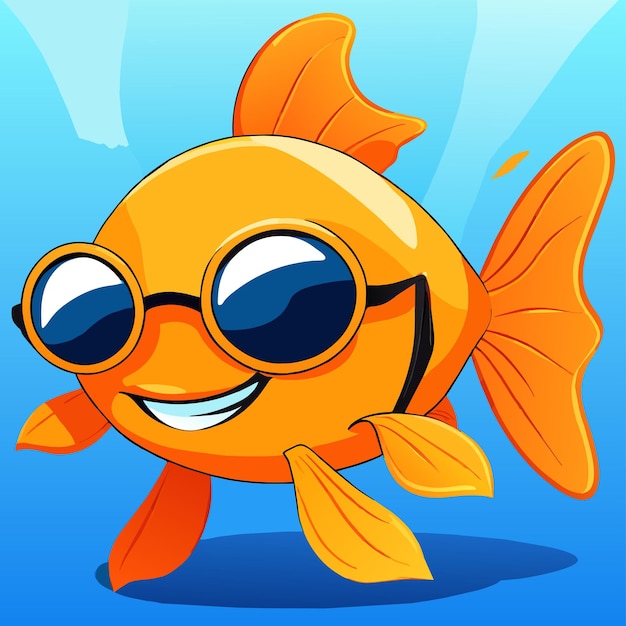 Vector goldfish hand drawn flat stylish mascot cartoon character drawing sticker icon concept isolated