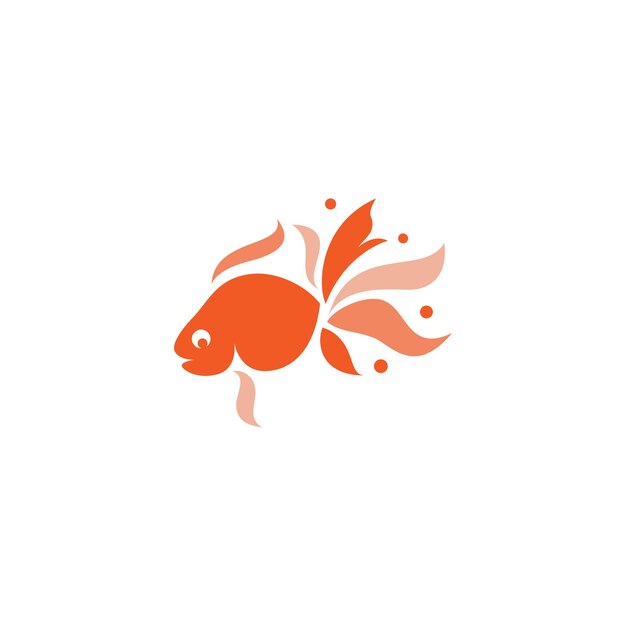 フラットスタイルの金魚のロゴデザイン
