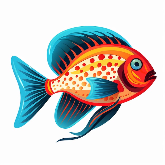 Vector goldfish red blood red parrot cichlid brown koi fish logos clip art blue koi betta