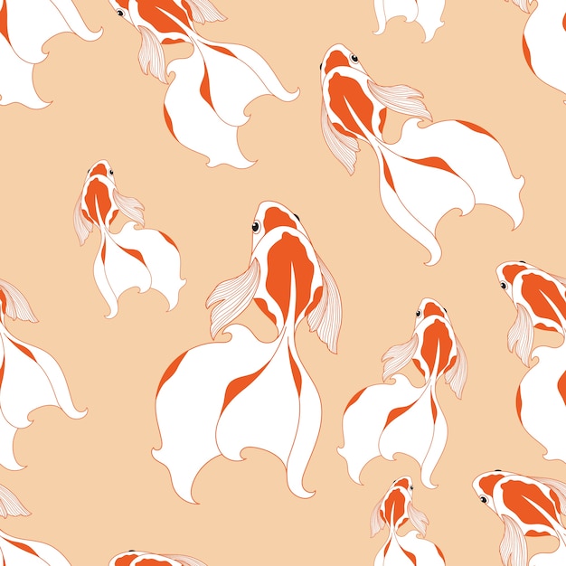 Goldfish seamless pattern