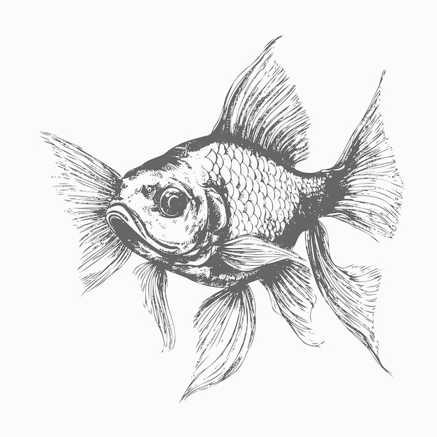 Goldfish sketch Hand drawn sketch