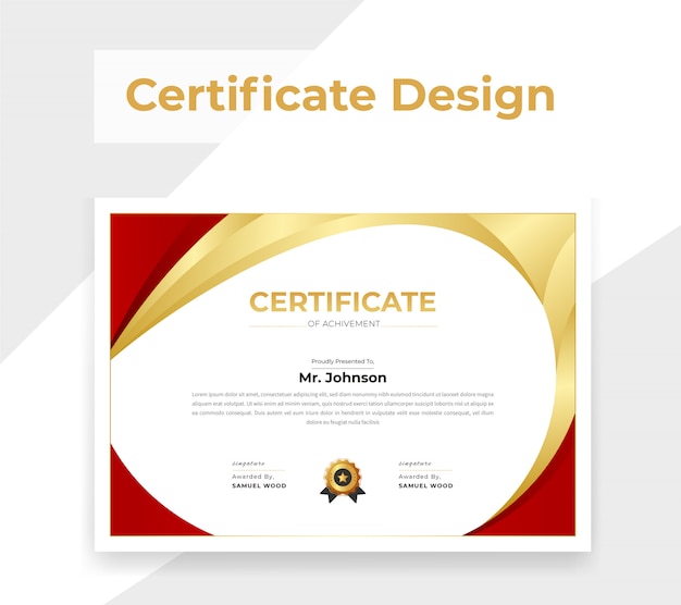 Goldren color certificate template