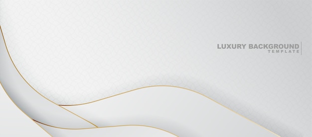 Golf abstracte witte en gouden lijnenbanner