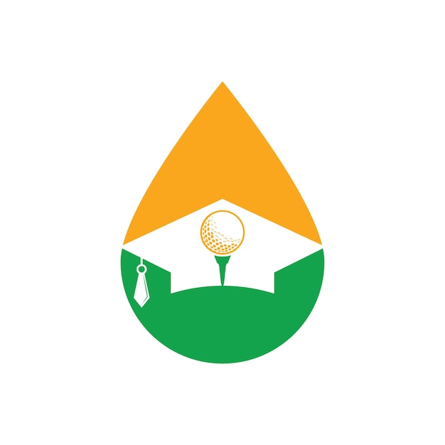 Golf Academy drop shape concept Logo Vector Icon