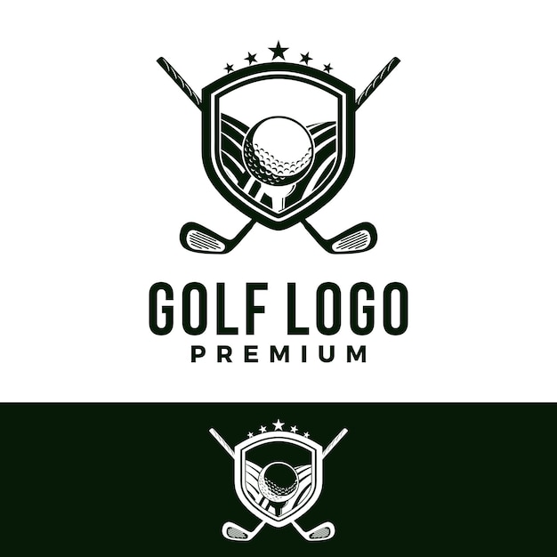 Golf badge vector illustration. sport graphic template in emblem style.