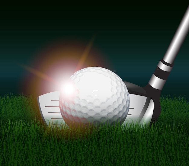 Vector golf ball in the dark