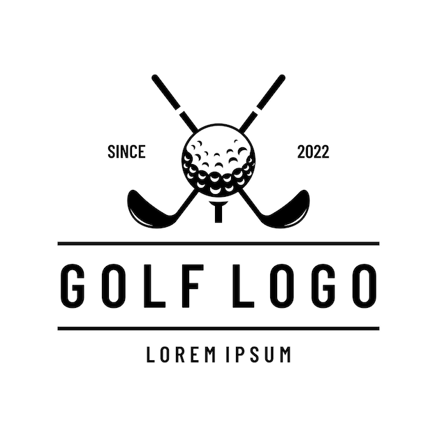 Golf ball and golf club logo design Logo for professional golf team golf club tournament business event