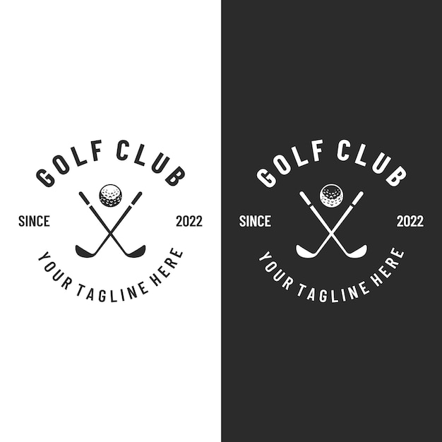 Golf ball and golf club logo design Logo for professional golf team golf club tournament business event