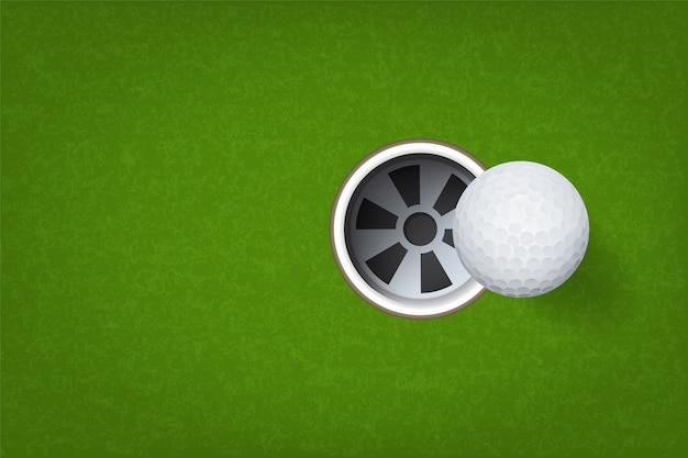 Vector golf ball and golf hole.