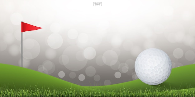 Vector golf ball on golfing pitch