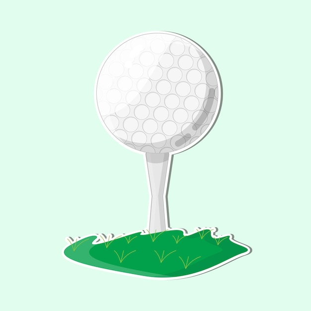 Vector golf ball on grass vector