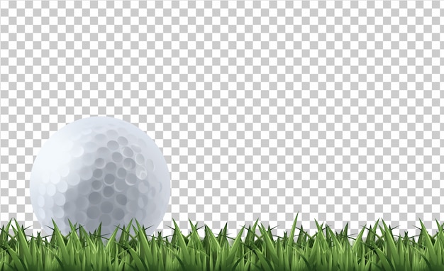 Vector golf ball on grass