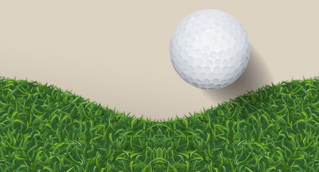 Golf ball and green grass.