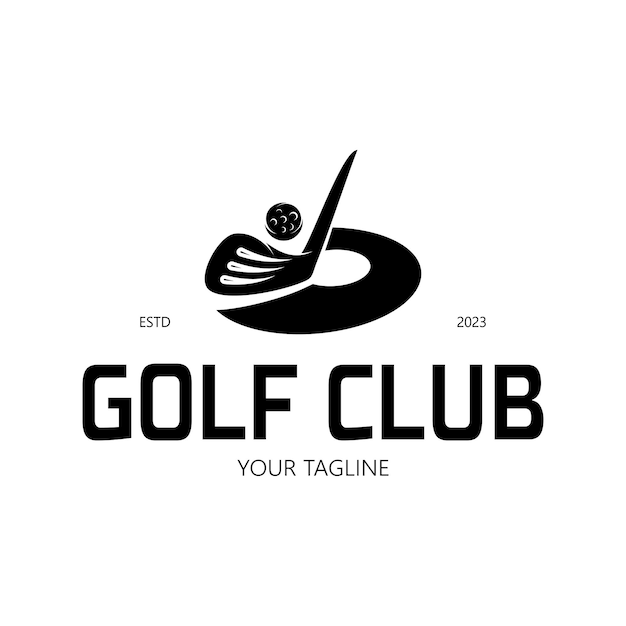 ベクトル ゴルフ ボールのロゴ プロのゴルフ チーム ゴルフ クラブ トーナメント ゴルフ ストア ビジネスのゴルフ スティックのロゴ