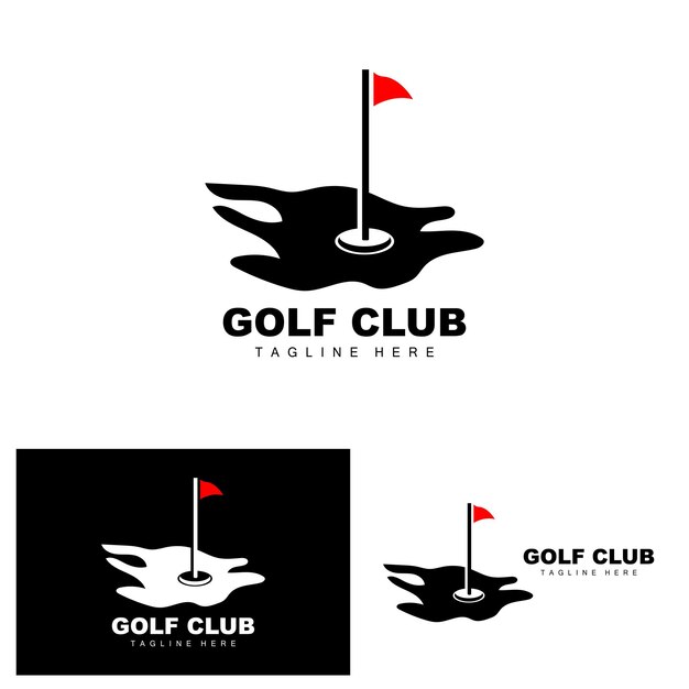 Golf Ball Logo Vector Stick Golf Outdoor Sports Game Discipline Design Icon Template