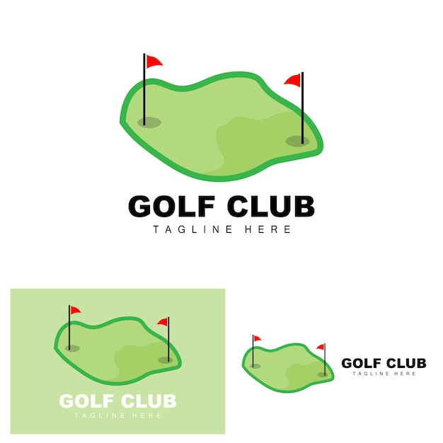 Golf Ball Logo Vector Stick Golf Outdoor Sports Game Discipline Design Icon Template