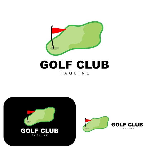 Golf ball logo vector stick golf sport all'aria aperta gioco disciplina modello icona disegno