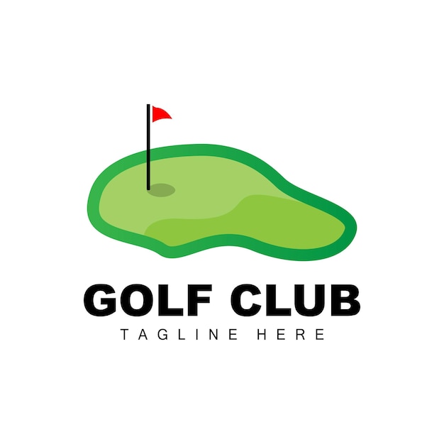 ゴルフ ボールのロゴのベクトル スティック ゴルフ アウトドア スポーツ ゲーム規律デザイン アイコン テンプレート