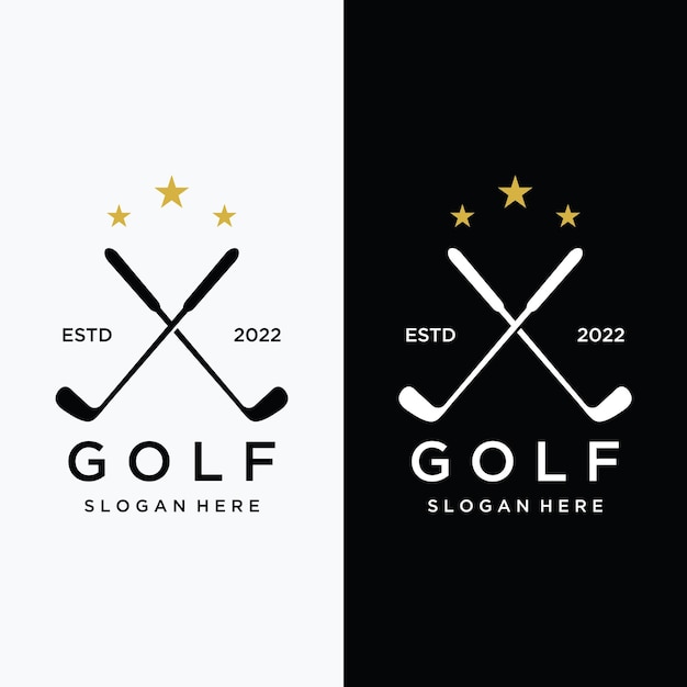 golf ball and stick and golf course logo template design logo for professional golf team golf club tournament business event