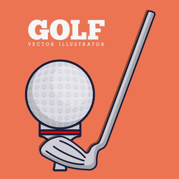 golf ball and stick icon 