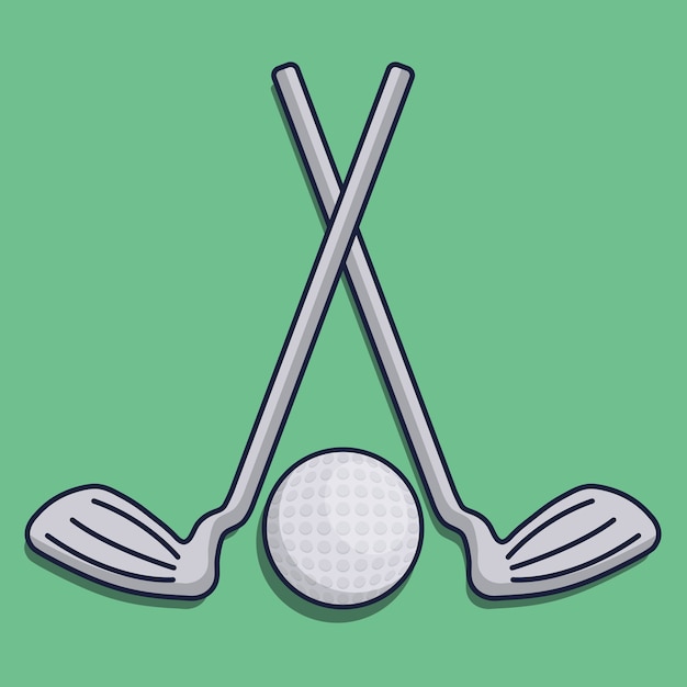 Vector golf ball and stick icon