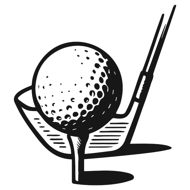 Vector golf ball and tee_e