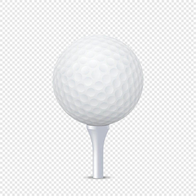 Vector golf ball on tee