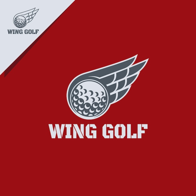 golf ball and wings illustration for sports logo