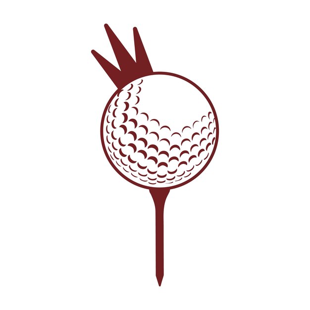 Vector golf ball with crown vector illustration