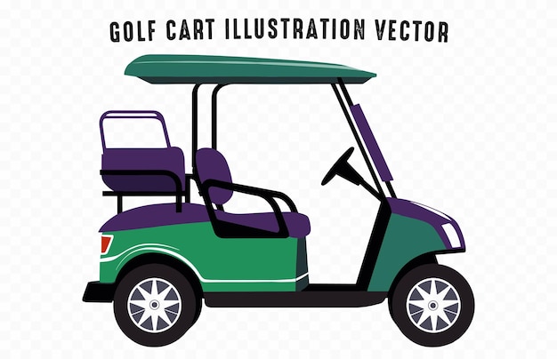 Illustrazione di un carrello da golf isolato su uno sfondo bianco un vettore di veicoli club car