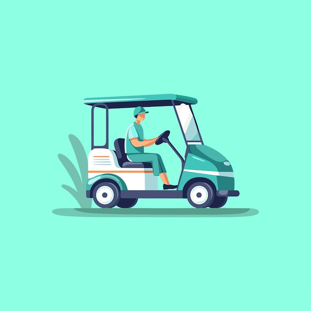 Illustrazione di clip art vettoriale del carrello da golf