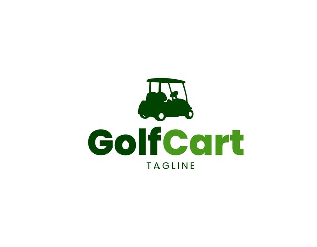 Vettore modello di progettazione del logo del veicolo del carrello da golf