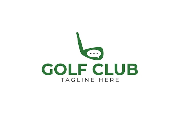 Golf chat logo ontwerp sjabloon