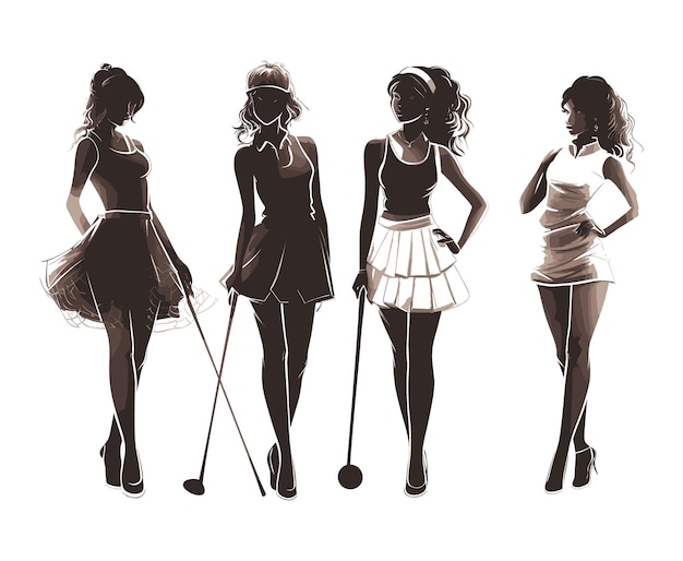 Golf cheerleader silhouetpakket