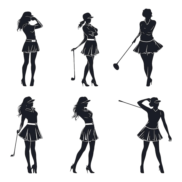 Golf cheerleader silhouette pack