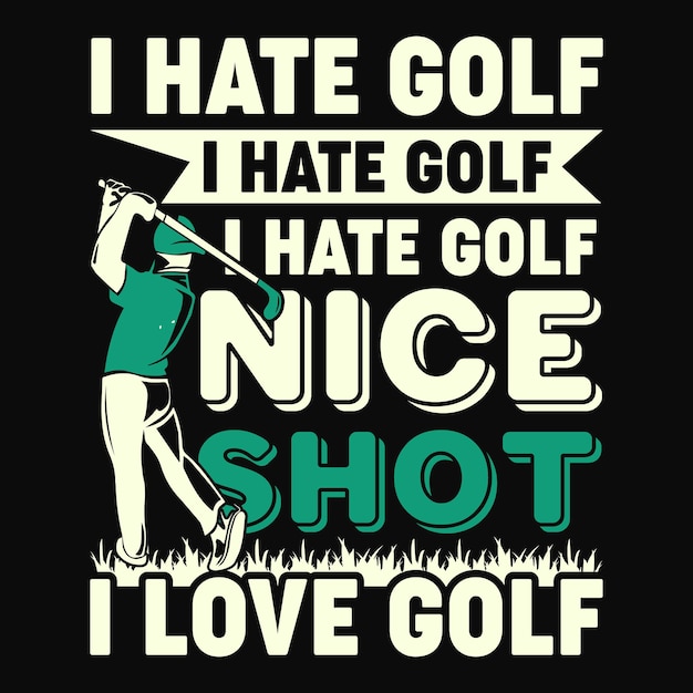 Golf citaten zeggen T-Shirt Design, golfer vectorelementen.