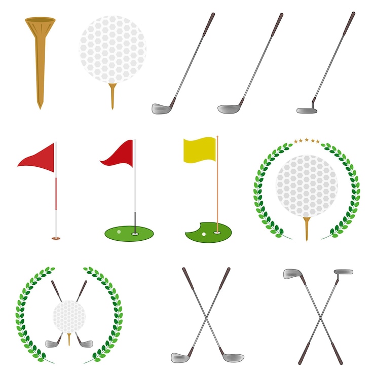 Vector ゴルフ・クリパート・バンドル (golf clipart bundle) はゴルフスポーツベクトルスポーツクリパート・バンドルを特徴とする