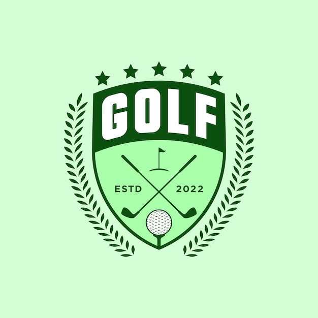 Disegno del logo del distintivo del club di golf