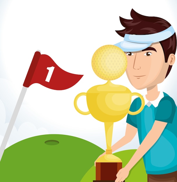 Golf club golfer avatar