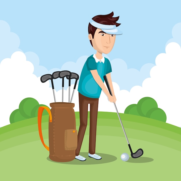 Golf club golfer avatar