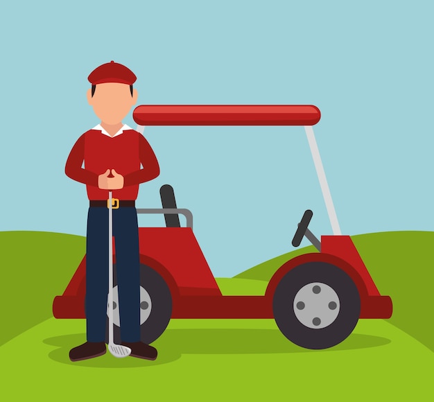 Vector golf club golfer avatar