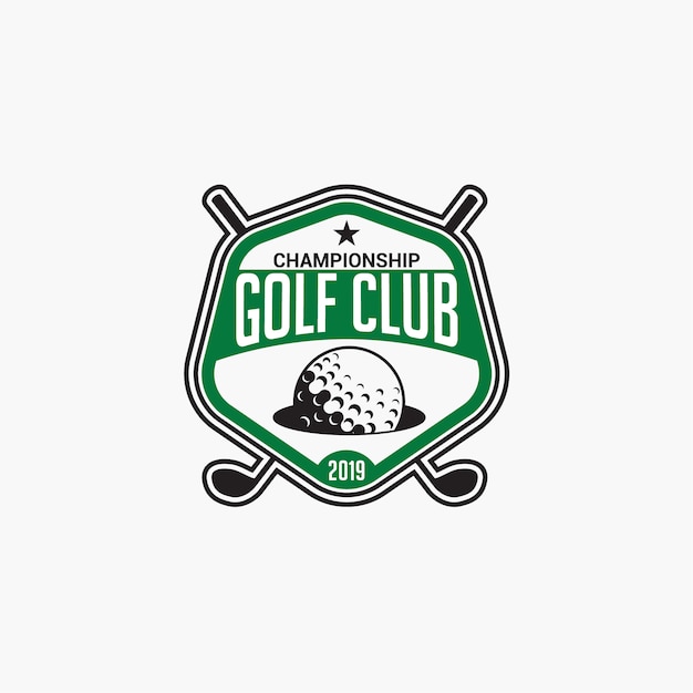 Vettore distintivo del logo del golf club