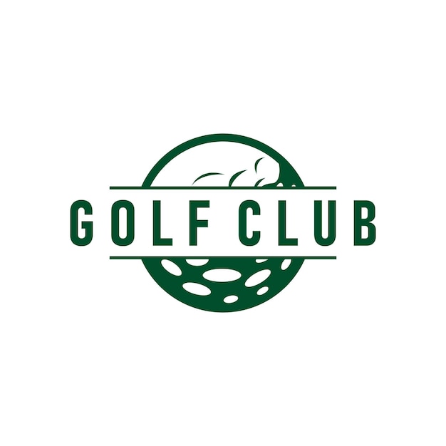 Golf club logo design and outdoor sport vector golf stick and ball template illustration