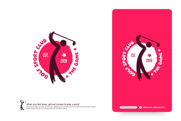 Modello di progettazione del logo del club di golf tornei di golf logotipo icona e simbolo illustrazione vettoriale